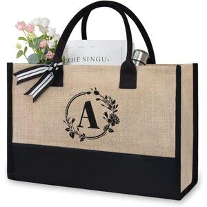 Initial Tote Bag, Personalized Present Bag, (Letter A-Z)